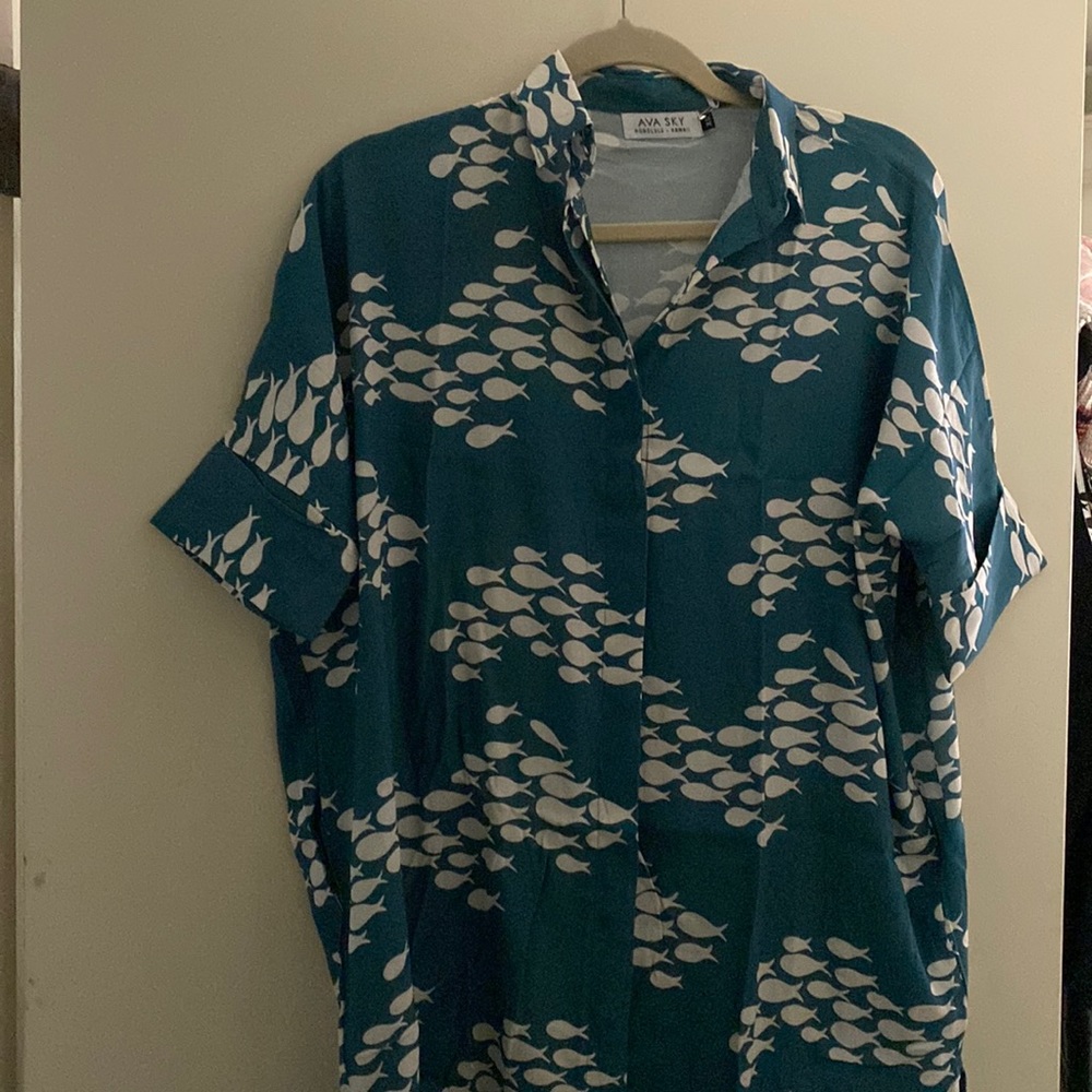 NWOT Dress Azure Long XXSmall exclusive Figg Eel Fish Print. No longer avail